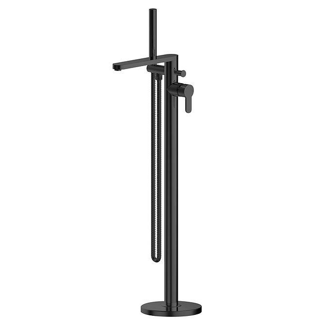 Turin Round Black Freestanding Bath Shower Mixer Large Image