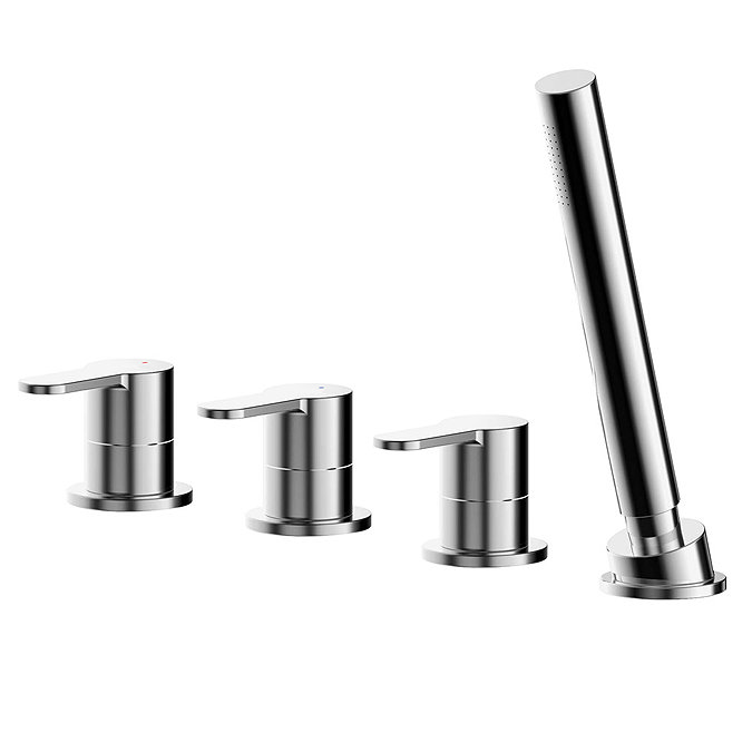 Nuie Arvan Deck Mounted 4TH Bath Shower Mixer - ARV334 Large Image