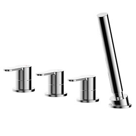 Nuie Arvan Deck Mounted 4TH Bath Shower Mixer - ARV334 Large Image