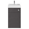 Nuie Athena 500 Gloss Grey 2-In-1 Basin, Concealed Cistern & WC Unit - PRC945CB Large Image
