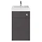 Nuie Athena 500 Gloss Grey 2-In-1 Basin, Concealed Cistern & WC Unit - PRC945CB Large Image
