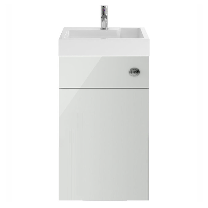 Nuie Athena 500 Grey Mist 2-In-1 Basin, Concealed Cistern & WC Unit - PRC745CB Large Image