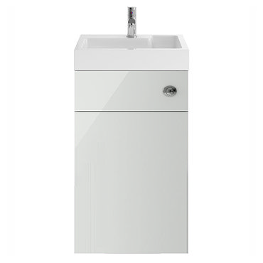 Nuie Athena 500 Grey Mist 2-In-1 Basin, Concealed Cistern & WC Unit - PRC745CB  Profile Large Image