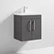 Nuie Athena 500mm Gloss Grey 2 Door Wall Hung Vanity Unit Large Image