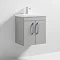 Nuie Athena 500mm Gloss Grey Mist 2 Door Wall Hung Vanity Unit Large Image