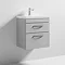 Nuie Athena 500mm Gloss Grey Mist 2 Drawer Wall Hung Vanity Unit Large Image