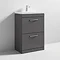 Nuie Athena 600mm Gloss Grey Floor Standing 2 Drawer Vanity Unit Large Image