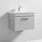 Nuie Athena 600mm Gloss Grey Mist 1 Drawer Wall Hung Vanity Unit Large Image