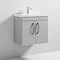 Nuie Athena 600mm Gloss Grey Mist 2 Door Wall Hung Vanity Unit Large Image