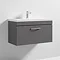 Nuie Athena 800mm Gloss Grey 1 Drawer Wall Hung Vanity Unit Large Image