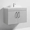 Nuie Athena 800mm Gloss Grey Mist 2 Door Wall Hung Vanity Unit Large Image