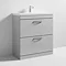 Nuie Athena 800mm Gloss Grey Mist Floor Standing 2 Drawer Vanity Unit Large Image