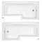 Nuie Athena Grey Mist Shower Bath - 1700mm L Shaped Inc. Screen + Panel Profile Large Image