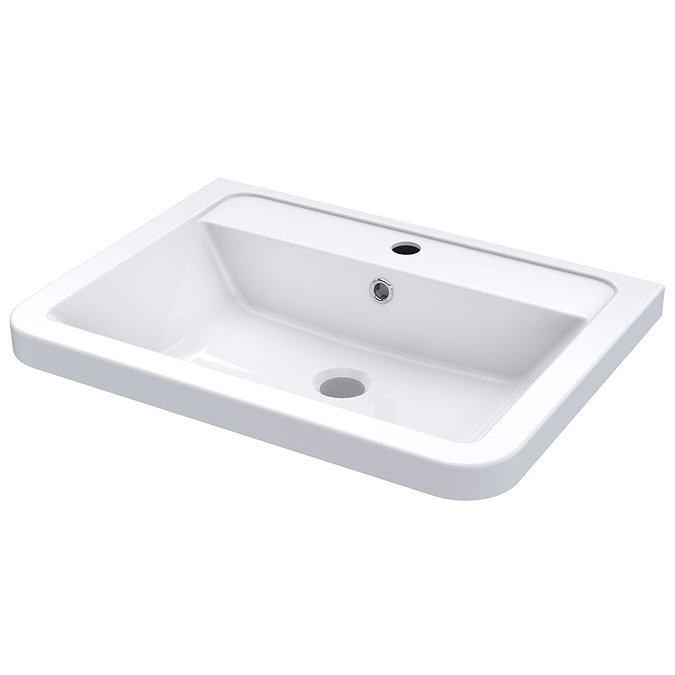 Nuie Elbe Satin Blue 600mm Wall Hung 2-Drawer Vanity Unit - PAR302A Profile Large Image