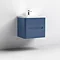 Nuie Elbe Satin Blue 600mm Wall Hung 2-Drawer Vanity Unit - PAR302A Feature Large Image
