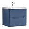 Nuie Elbe Satin Blue 600mm Wall Hung 2-Drawer Vanity Unit - PAR302A Large Image