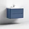 Nuie Elbe Satin Blue 800mm Wall Hung 2-Drawer Vanity Unit - PAR304A  Feature Large Image