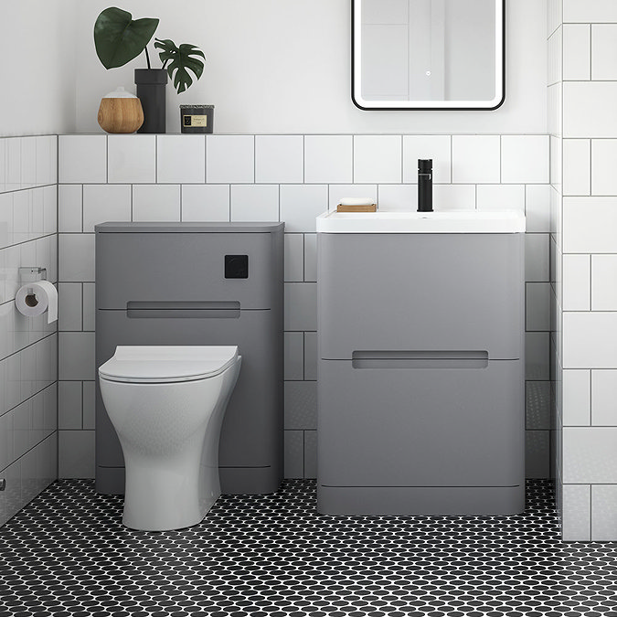 Nuie Elbe Satin Grey 550mm WC Unit - PAR241  Feature Large Image