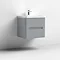 Nuie Elbe Satin Grey 600mm Wall Hung 2-Drawer Vanity Unit - PAR202A  Feature Large Image
