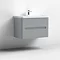 Nuie Elbe Satin Grey 800mm Wall Hung 2-Drawer Vanity Unit - PAR204A  Feature Large Image