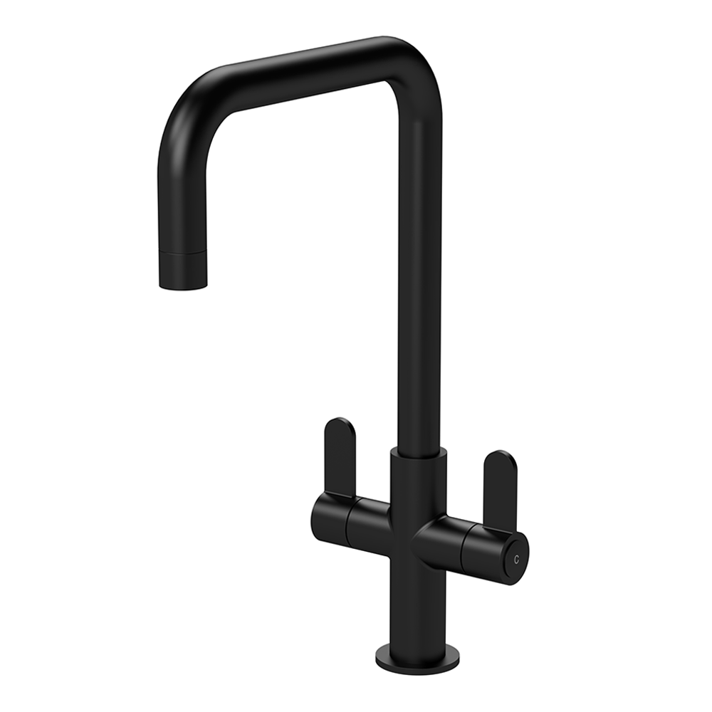 Nuie Kosi Dual Lever Mono Kitchen Sink Mixer Tap - Matt Black