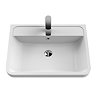 Nuie Lunar Satin White 600mm Wall Hung 1 Drawer Vanity & Polymarble Basin