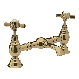 Nuie Luxury Beaumont Bridge Basin Mixer - Brushed Brass