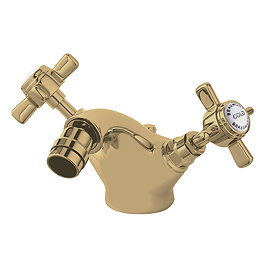 Nuie Luxury Beaumont Mono Bidet Mixer with Pop Up Waste - Brushed Brass