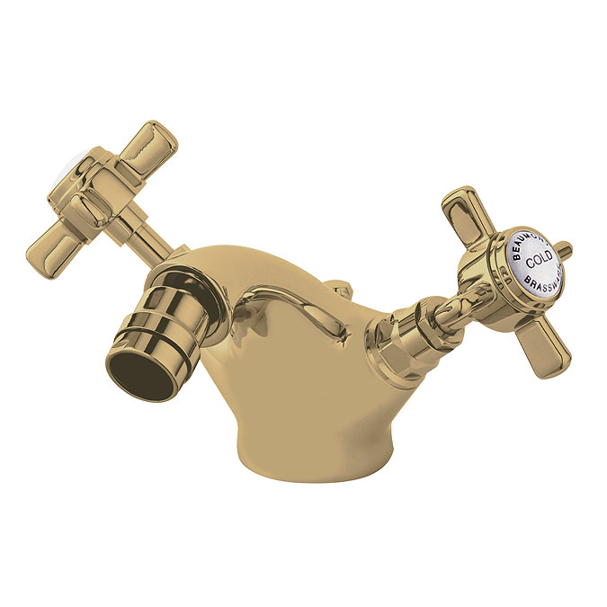 Nuie Luxury Beaumont Mono Bidet Mixer with Pop Up Waste - Brushed Brass