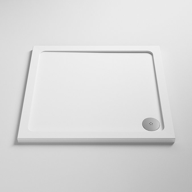Nuie Pacific 760 x 760mm Pivot Door Shower Enclosure + Pearlstone Tray Profile Large Image