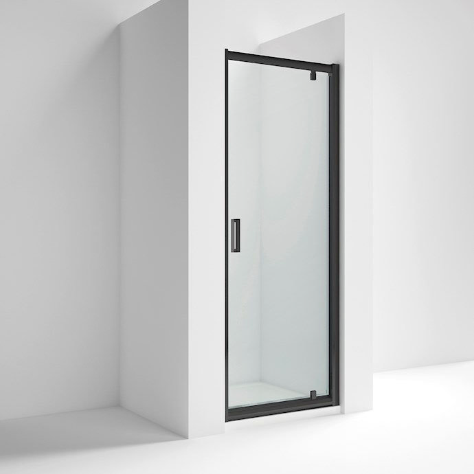 Nuie Pacific Black Profile Pivot Shower Door Large Image