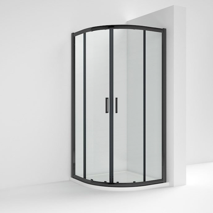 Nuie Pacific Black Profile Quadrant Shower Enclosure  Profile Large Image