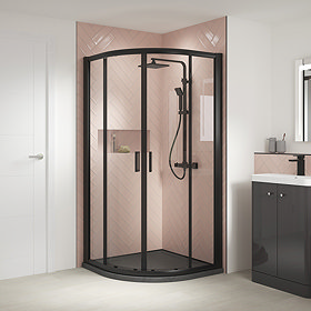 Nuie Pacific Black Profile Quadrant Shower Enclosure Large Image