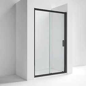 Nuie Pacific Black Profile Sliding Shower Door Large Image