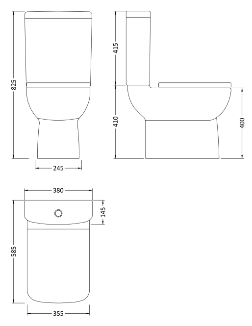 Nuie Renoir 4-Piece Modern Bathroom Suite (with Semi Pedestal)