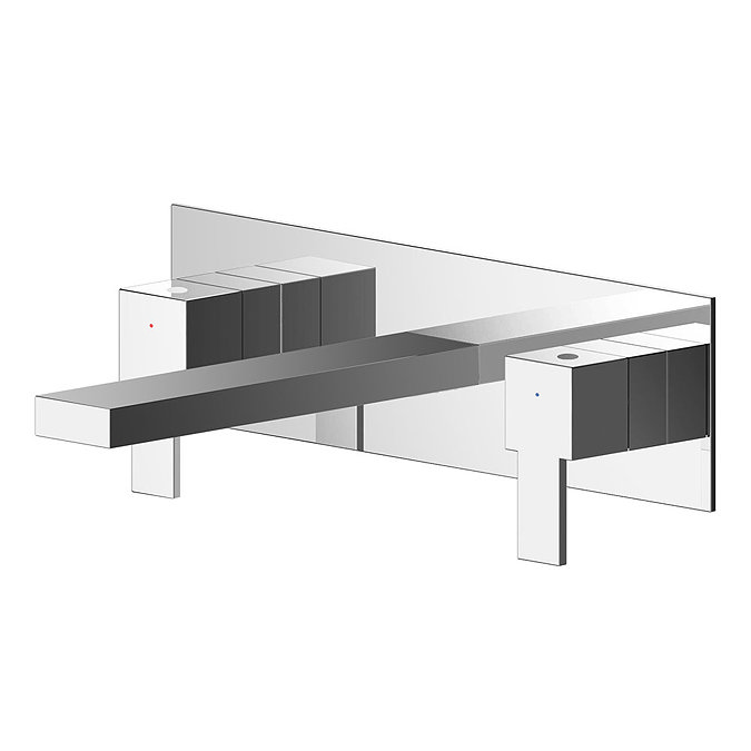 Nuie Sanford Chrome 3TH Wall Mounted Basin Mixer - SAN350 Large Image