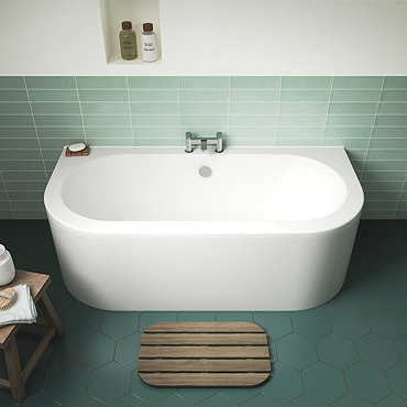 Nuie Shingle 1700mm Double Ended Back To Wall Bath - BSG003  Profile Large Image