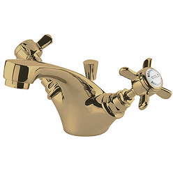 Nuie Traditional Beaumont Mono Basin Mixer Tap with Pop Up Waste - Brushed Brass