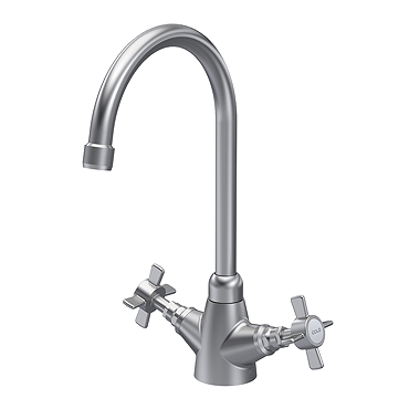Nuie Traditional Crosshead Mono Kitchen Sink Mixer Tap - Brushed Nickel - KB603