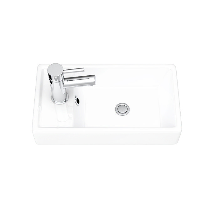 Nuie Vault 400mm Grey Mist Compact Wall Hung Vanity Basin Unit Profile Large Image