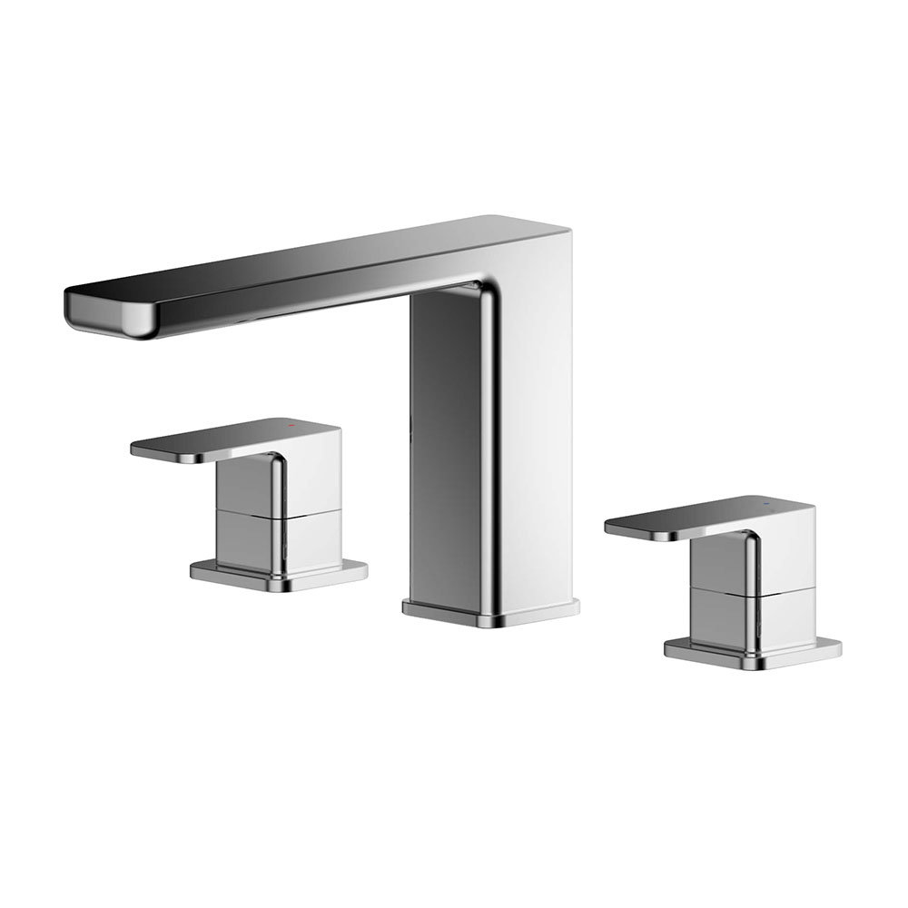 Nuie Windon Chrome Deck Mounted 3TH Bath Filler - WIN333