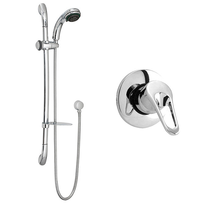 Ultra Ocean Concealed Single Lever Shower Valve + Luxury Slider Rail Kit Large Image