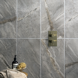 Odetta Grey Stone Effect Wall & Floor Tiles - 330 x 660mm