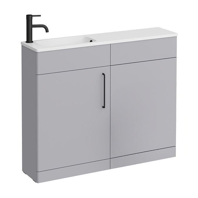 Odyssey Grey Combination Furniture Pack with Matt Black Handle (Excludes Pan + Cistern)