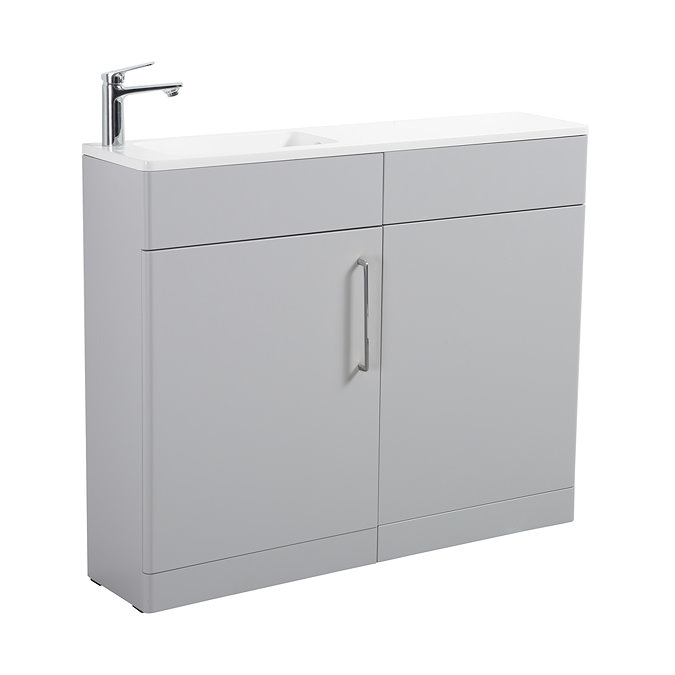 Odyssey Grey Combination Vanity and WC Unit with Chrome Handle and Flush