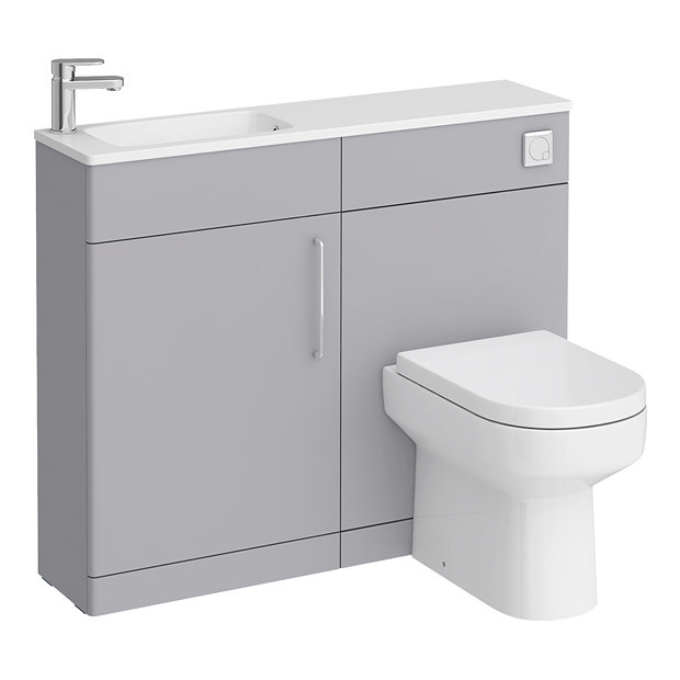Odyssey Grey Combination Vanity and WC Unit with Chrome Handle and Flush