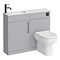 Odyssey Grey Combination Vanity and WC Unit with Matt Black Handle and Flush