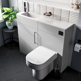 Odyssey Grey Combination Vanity and WC Unit with Matt Black Handle and Flush