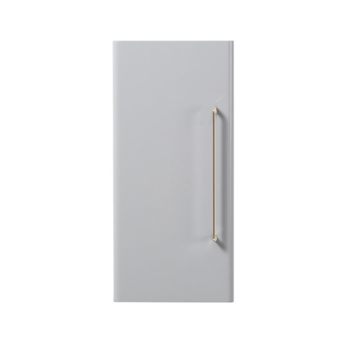 Odyssey Grey Wall Hung Cabinet with Brushed Brass Handle - 650mm