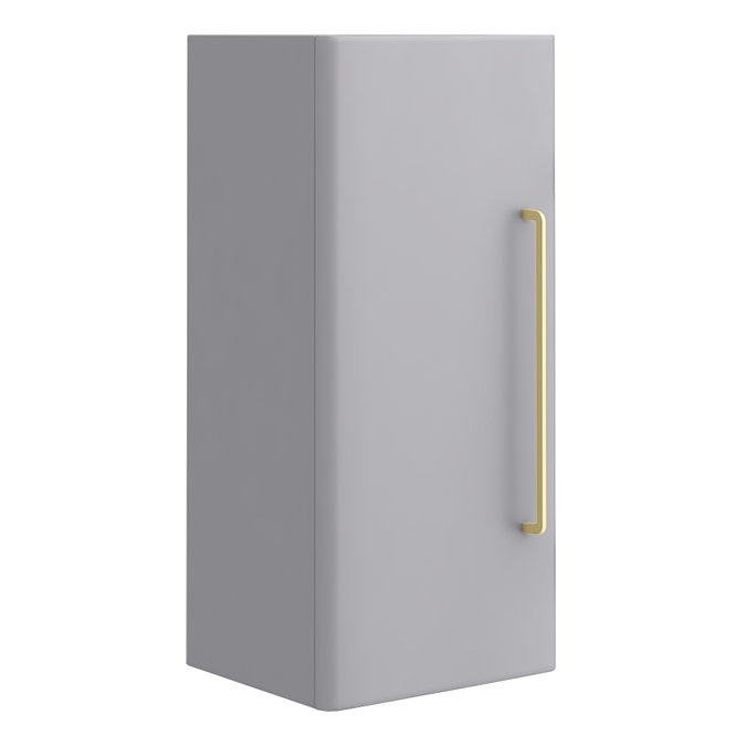 Odyssey Grey Wall Hung Cabinet with Brushed Brass Handle - 650mm